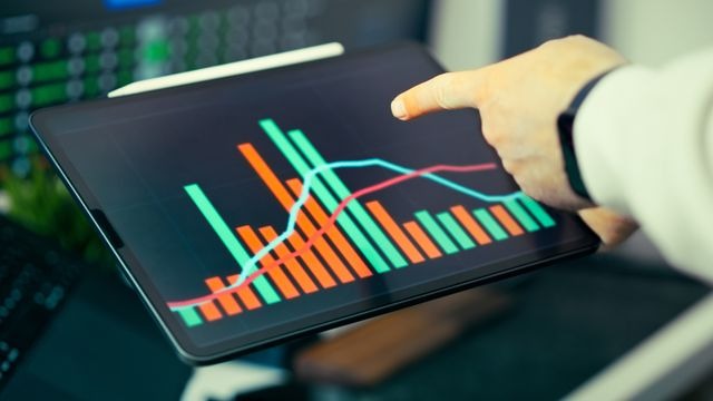 a person analyzing business data