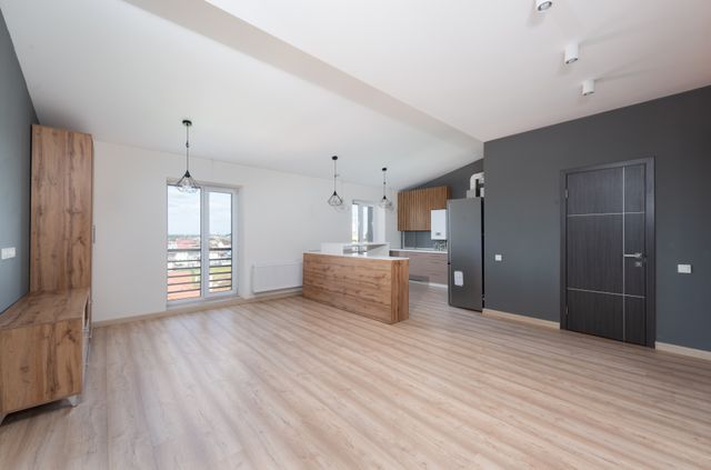 empty open plan kitchen and living area