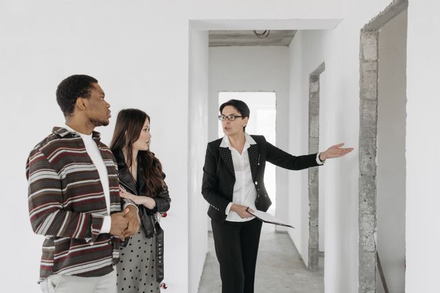 people being shown a property interior